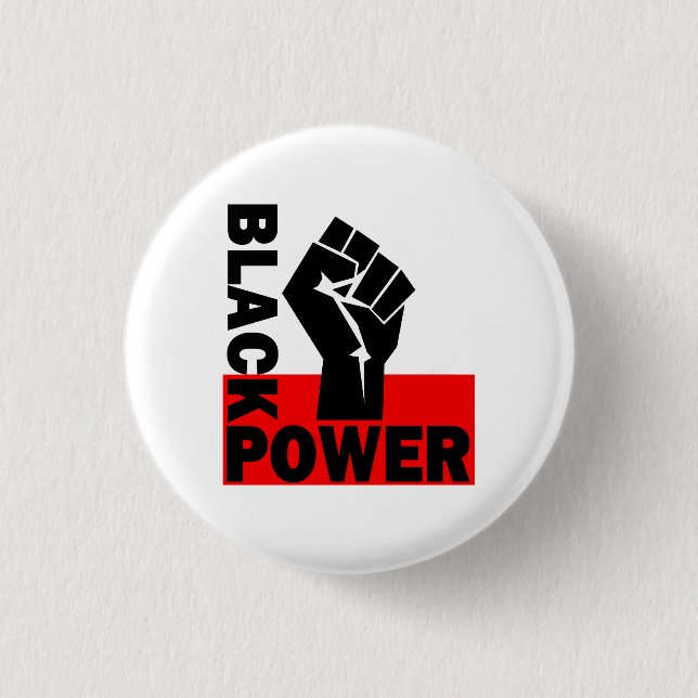 BLACK POWER 3 CM ROUND BADGE (Front)