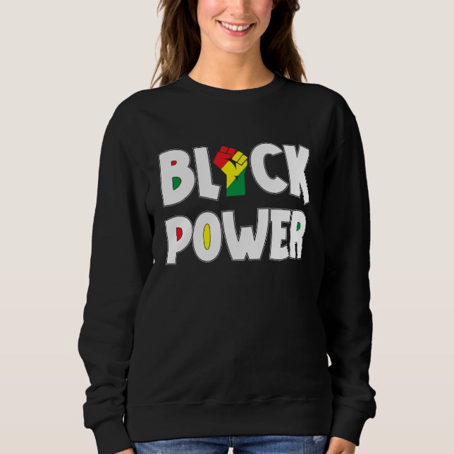 Black Power African American Fist Raised Fist Blac Sweatshirt (Front)
