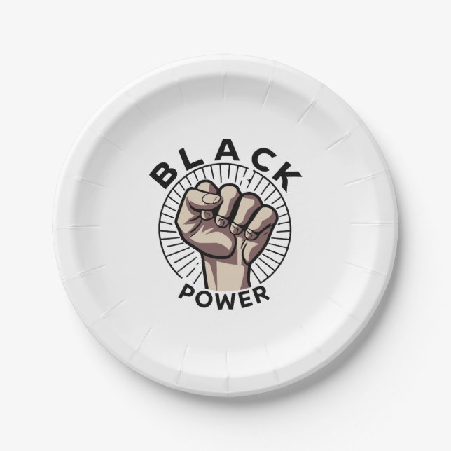 Black Power Afrocentric  Paper Plate (Front)