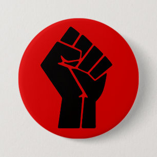 Black Power Fist 7.5 Cm Round Badge