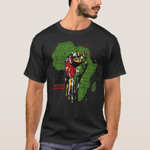 Black Power Fist African Pride Flag Africa Map Bla T-Shirt