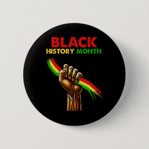 Black Power Fist Black History Month African Ameri 6 Cm Round Badge