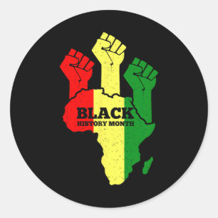 Black Power Fist Black History Month African Ameri Classic Round Sticker