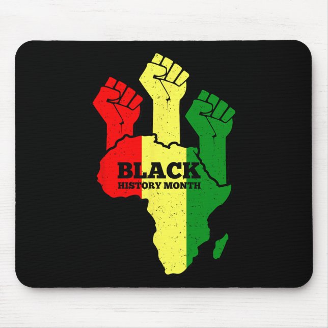 Black Power Fist Black History Month African Ameri Mouse Pad (Front)