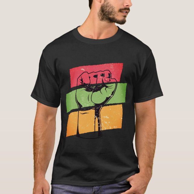 Black Power Fist Of BLM T-Shirt (Front)