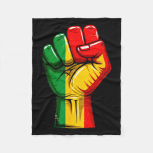 Black Power Fist Pan African Flag Raised Pride Fleece Blanket