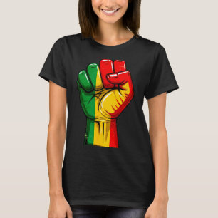 Black Power Fist Pan African Flag Raised Pride T-Shirt