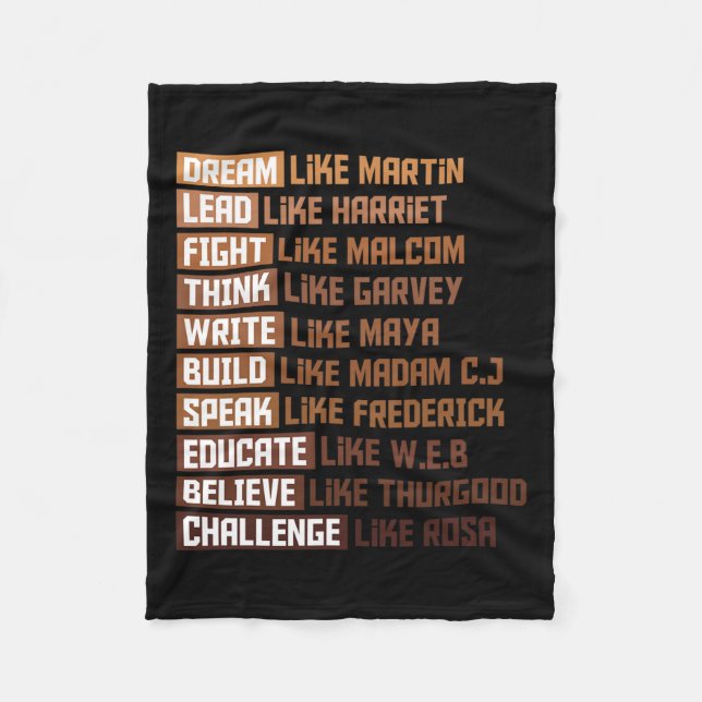 Black Power History Month African American Pride G Fleece Blanket (Front)