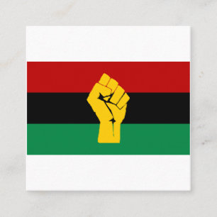 Black Power Pan African Flag Square Business Card
