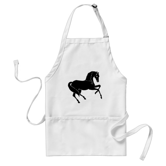 Black Prancing Horse Standard Apron (Front)