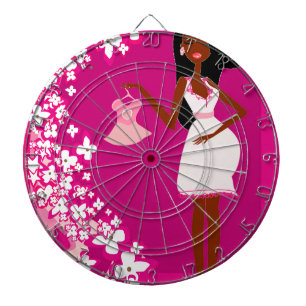 black pregnant woman dartboard