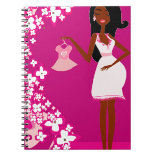 black pregnant woman notebook