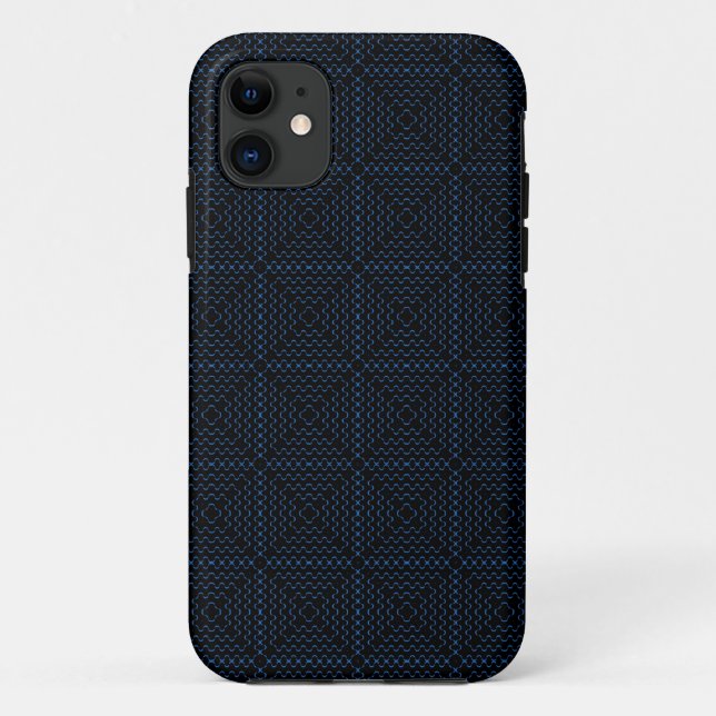 Black Preppy Argyle Pattern Seamless Case-Mate iPhone Case (Back)