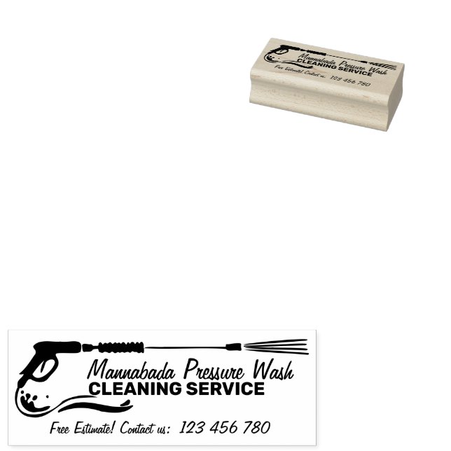 Black Pressure Power Washing Home Cleaning Pro Rubber Stamp (Stamped)
