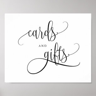 Black Pretty Calligraphy Script Cards and Gifts Poster