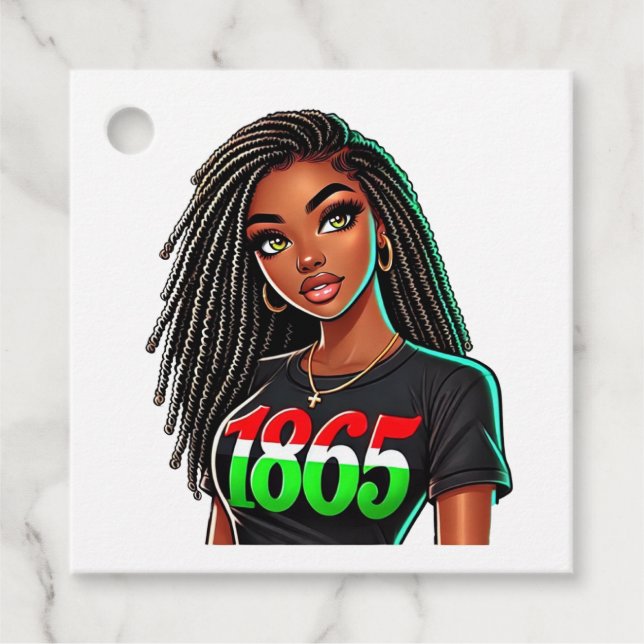 Black Pride 1865 Favour Tags (Front)