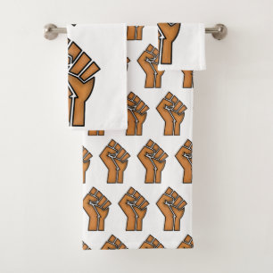 black pride fist unity history unity African brown Bath Towel Set