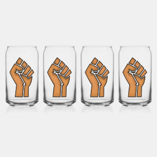 black pride fist unity history unity African brown Can Glass