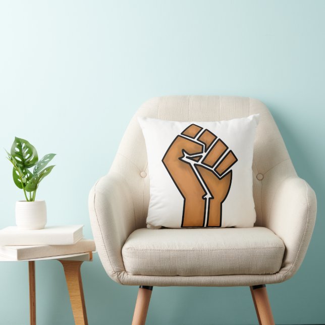 black pride fist unity history unity African brown Cushion (Chair)