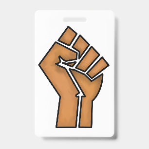 black pride fist unity history unity African brown ID Badge