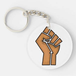 black pride fist unity history unity African brown Key Ring