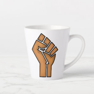 black pride fist unity history unity African brown Latte Mug
