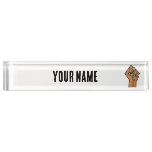 black pride fist unity history unity African brown Nameplate
