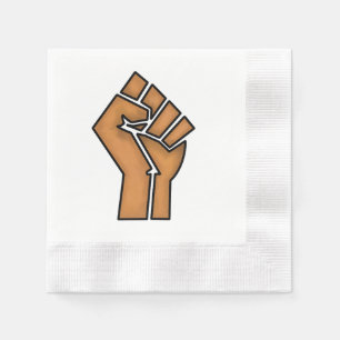 black pride fist unity history unity African brown Napkin