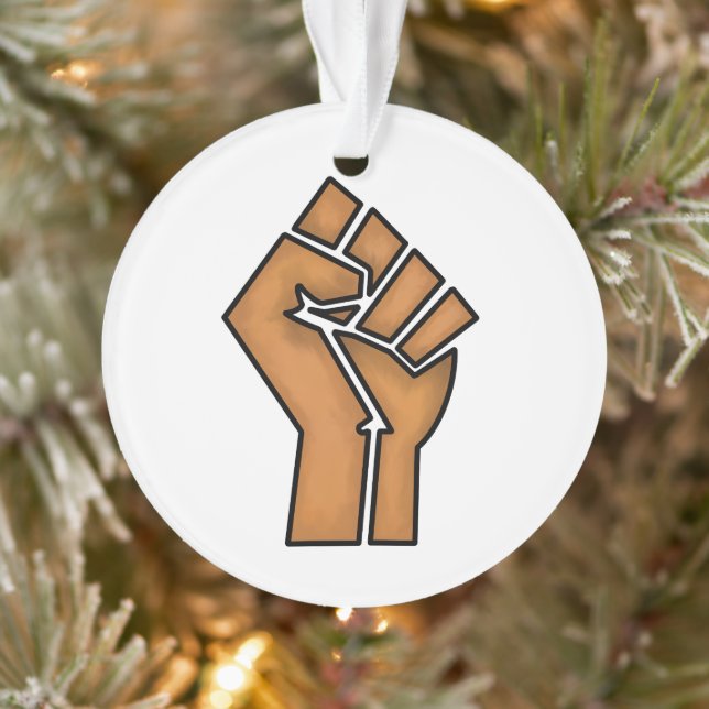 black pride fist unity history unity African brown Ornament (Tree)