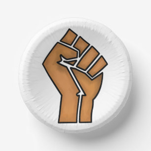 black pride fist unity history unity African brown Paper Plate