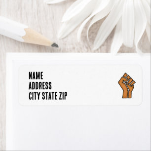 black pride fist unity history unity African brown Return Address Label