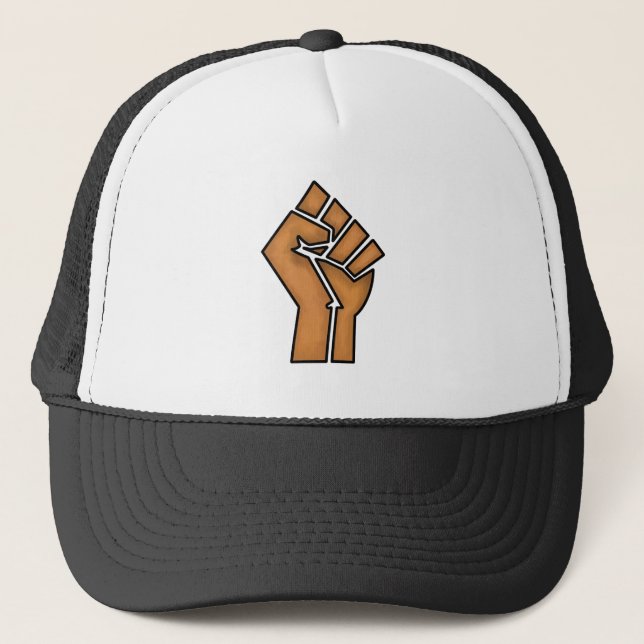 black pride fist unity history unity African brown Trucker Hat (Front)