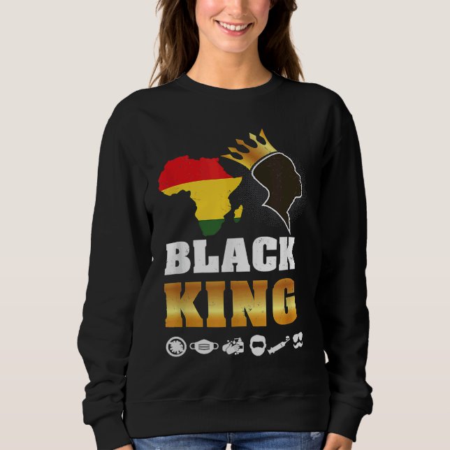 Black Pride King Definition  African Plus Size Gra Sweatshirt (Front)