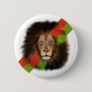 black pride lion red green unity jungle cat king 6 cm round badge