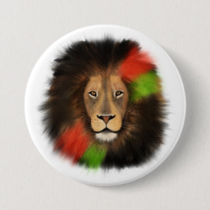 black pride lion red green unity jungle cat king  7.5 cm round badge
