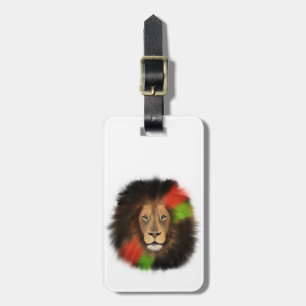 black pride lion red green unity jungle cat king luggage tag