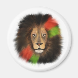 black pride lion red green unity jungle cat king magnet