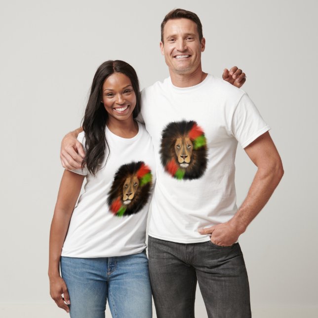 black pride lion red green unity jungle cat king  T-Shirt (Unisex)
