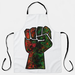 black pride red green fist pan African flag unity Apron