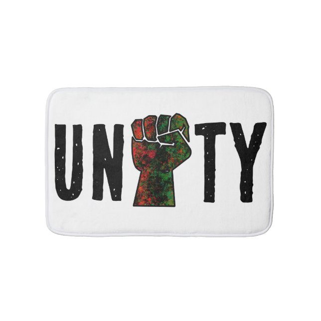 black pride red green fist pan African flag unity  Bath Mat (Front)