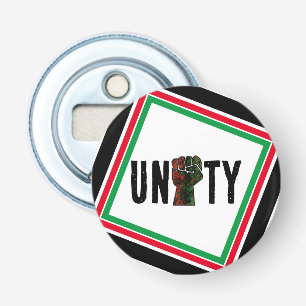 black pride red green fist pan African flag unity  Bottle Opener