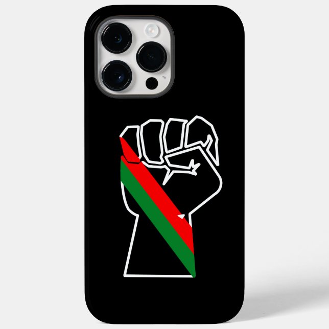black pride red green fist pan African flag unity  Case-Mate iPhone Case (Back)