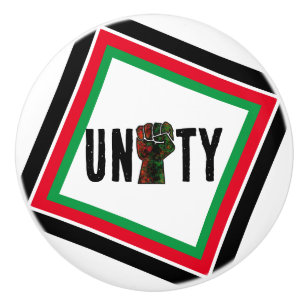 black pride red green fist pan African flag unity Ceramic Knob