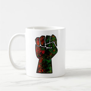 black pride red green fist pan African flag unity Coffee Mug