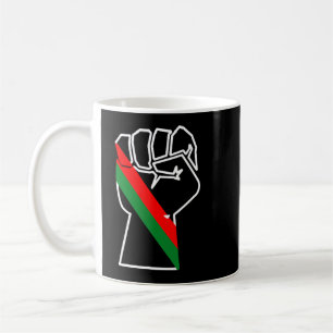 black pride red green fist pan African flag unity  Coffee Mug