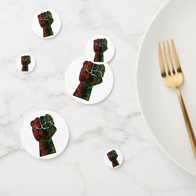 black pride red green fist pan African flag unity  Confetti (Group)