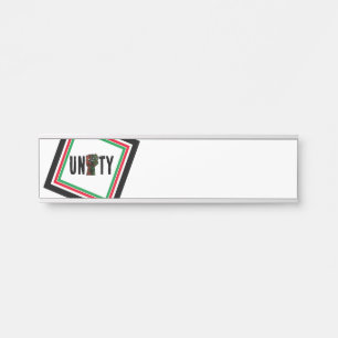 black pride red green fist pan African flag unity Door Sign