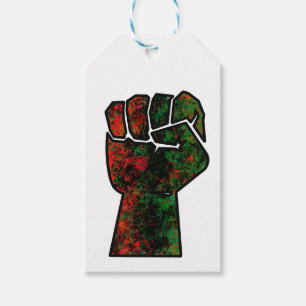 black pride red green fist pan African flag unity  Gift Tags