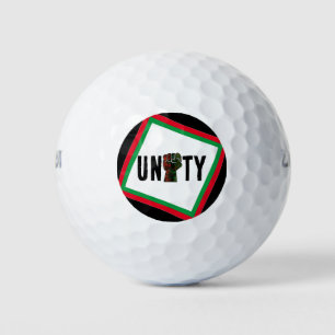 black pride red green fist pan African flag unity Golf Balls