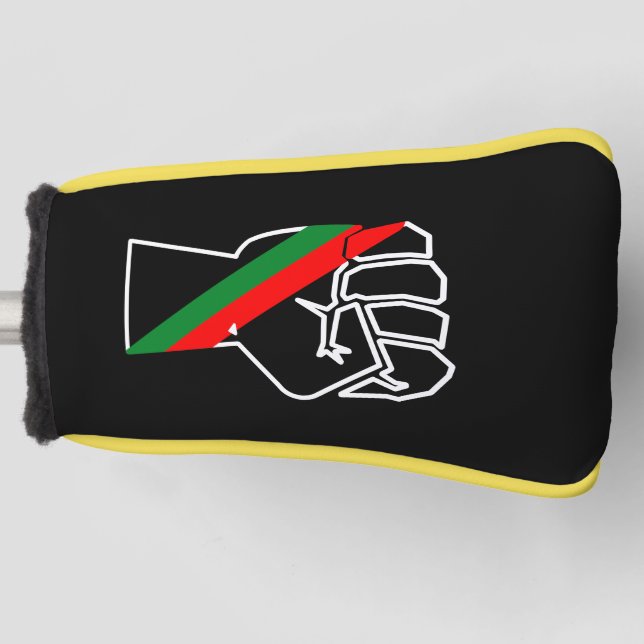 black pride red green fist pan African flag unity  Golf Head Cover (Front)
